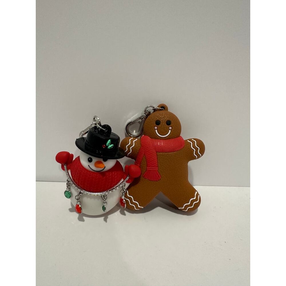 2 Bath and Body Works Christmas Holiday Hand Sanitizer Keychains